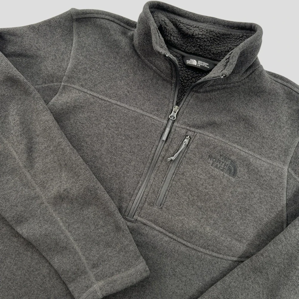 The North Face Gordon Lyons 1/4 Zip Mens Large Gray Fleece Pullover Outdoor Gorp